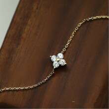 1pc S925 Sterling Silver Clover Crystal Decorated Bracelet, Suitable For Women's Daily Wear - XY-281 - View 6