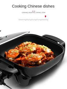 AORAN Electric Frying Pan,12x12 Inch Non-Stick Ceramic Electric Pot With Glass Lid - 1500W Adjustable Temperature Controller, Aluminum Base For Even Heat Distribution, Frying Baking Steaming Boiling, Easy Clean & 110V US Plug, Home Kitchen Essentials ﻿ - US A Type Plug(110-127V) - View 9