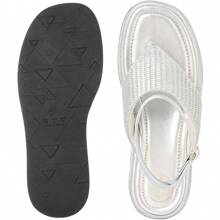 Women's Flatform Sandals Comfortable Flip Flops - Plateado - Ver 1