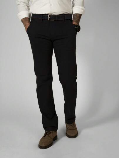 RVNG Pantalon recto de gabardina NEGRO