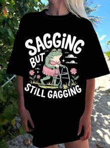 JOYY Women's Funny T-Shirts Inappropriate Adult Humor T-Shirts Sarcastic Offensive Loose T-Shirts Retro - Black - View 5