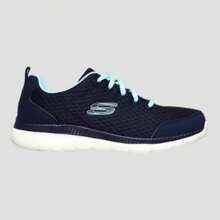 Tenis S k e c h e r s Mujer Memory Foam 149219nvlb Zapatillas deportivas para correr para dama, tenis casuales, zapatos deportivos con amortiguación cómoda. - Azul - Ver 1