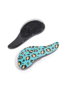 Leopard Print Hair Brush, Wet & Dry Dual-Purpose Detangling Comb Portable - Multicolor - View 15
