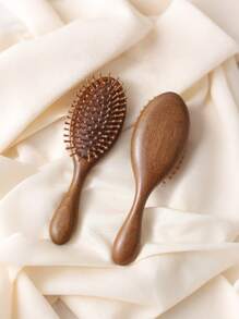 1pc Paddle Brush Sandalwood Massage Comb Anti-Static, Non-Knotted Hair Oval Natural Sandalwood Air Cushion Massage Comb Specially For Women Long Hair Meridian Comb Large Plate Comb Home