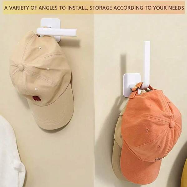 2/4pcs No Drilling Needed Hanging Hooks For Keys, Hats, Towels, Self-Adhesive, Misc Storage, Space Saving Home Organization, Suitable For Entryway, Hallway, Bathroom, Bedroom, Home, Dorm