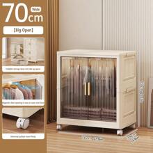 Foldable Wardrobe Cabinet, Plastic Multi-Layer Storage Rack, No Assembly Required - Transparent - View 22