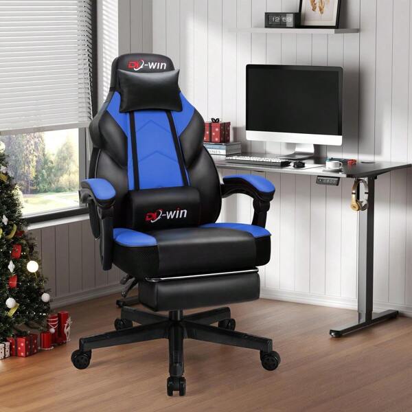 Walsunny Gaming Chair - Ergonomic High Back Computer Office Chair With Adjustable Lumbar Support, 360° Swivel Seat, Stylish White Design