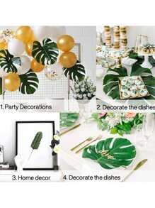 7 pièces Feuilles de palmier et rotin artificiel, pour la chambre, la décoration de la maison, le remplissage de vase, les arrangements floraux, les fêtes à thème, le centre de table, les anniversaires, les fêtes hawaïennes, les rassemblements familiaux, les accessoires photo, la décoration extérieure de jardin