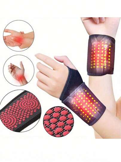 1pc Protetor de pulso esportivo para pulso Protetor térmico magnético para pulso Terapia magnética reduz pressão e desconforto por aquecimento Bainha de tendão de compressão para homens e mulheres Pulseira de proteção fitness