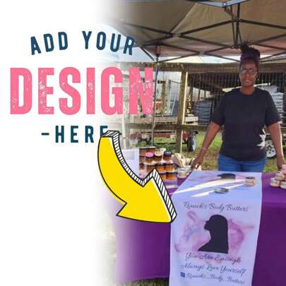 1pc Custom Brand Logo Table Runner For Pop Up Shop Display, Personalized Tablecloth Runners Logo For Tradeshow Business Vendor Display Show