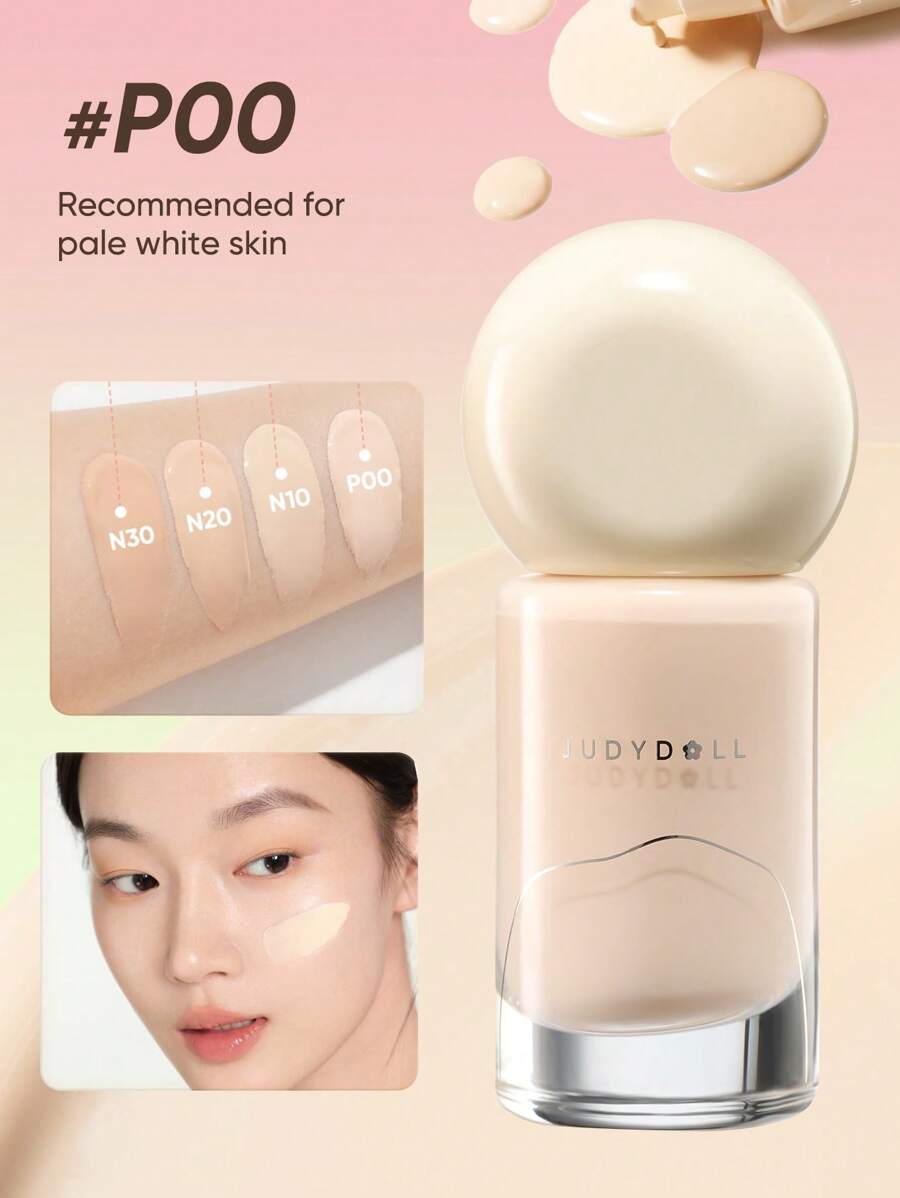 JUDYDOLL 4 Color Options, Oil-Control Long-Lasting Foundation, Designed For Oily Skin, Conceals & Controls Oil, Travel Size, Party Essential, Unique Niche New Product, Suitable For Friends, Girlfriends, Weddings, Parties, Creating Natural, Sweet, Rosy, Date Makeup - #P00 - Xem 1