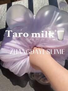 Milky White Slime With Crystal Blue Fluffy Iceland Sea Salt Mud, Transparent Sea Blue Super Creamy Elastic Squeeze Stress Relief Colored Mud, Same Style As Internet Celebrity Vanilla Purple Taro Slime Colored Mud