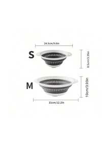 1pc Foldable Silicone Strainer, Suitable For Vegetables And Fruits, Essential Kitchen Item - Multicolor - View 3