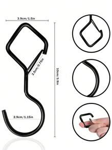 5pcs Heavy Duty S-Shaped Hooks With Safety Latch Design,Rustproof Metal Hooks For Hanging With Safety Buckle Design,Kitchen And Closet Hanging Hooks,Suitable For Plants, Pots, Towels And Bags,Hanging Plants