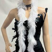 1PC Artificial Feather Artificial Line Ribbon Fire Piece Adult Scarf Ribbon Adult Festival Performance Accessories For Wedding Birthday Tea Party Christmas Hallowmas Costume Decor