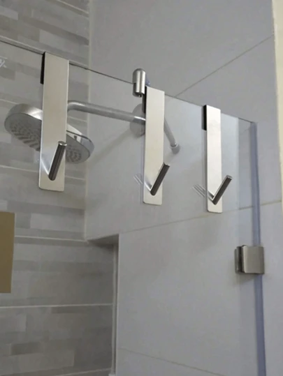 1pc Stainless Steel S-Shaped Shower Towel Bar For Glass Doors And Bathroom Spaces, Premium Rust-Resistant Finish, Space-Saving Wall-Mounted Towel Holder And Bathrobe Hook, Stylish Contemporary Accessory For Shower Enclosures, Powder Room, Laundry Nook, Spa-Like Renovation, Perfect Mother's Day Gift And Spring Home Refresh, Modernize Your Daily Routine, Maximize Organization, Corrosion-Resistant Alloy, Easy Installation, Hygienic Design, And Durable Mounting For Long Lasting Use