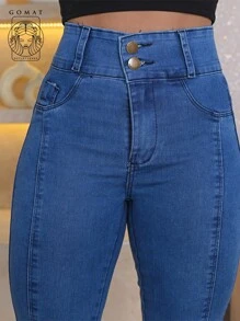 Women's Skinny Jeans, High Waist, Shapes Butt, Premium Line - Blue 620 - View 7