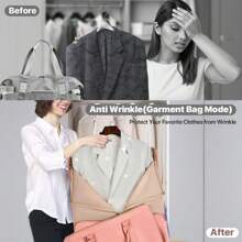 Lefame Travel Bag Carry On,Duffle Bag For Travel With Shoe Compartment,Personal Item Travel Bags For Woman Man Organizer For Luggage Weekend Traveling - 商務-炭灰色 - 查看 3