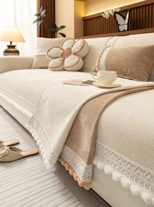 غطاء وسادة مقعد الأريكة الفاخر من الشينيل قطعة واحدة، متعدد الاستخدامات لجميع الفصول، باللون البيج البسيط الحديث، مقاوم للغبار وللانزلاق، غطاء أريكة أنيق، قابل للغسل في الغسالة، دافئ ومقاوم للاهتراء، مناسب للحيوانات الأليفة، يناسب أرائك ذات مقعد واحد/مقعدين/3/4 في غرفة النوم، المكتب، وغرفة المعيشة