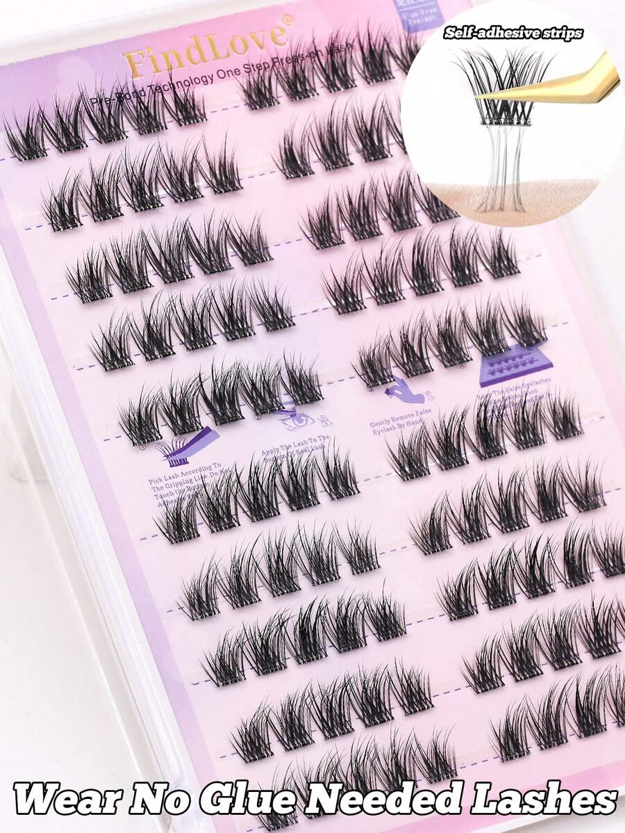 100 簇浓密无胶睫毛 C 卷 3D 蓬松效果假睫毛 预粘睫毛延长 交叉丰盈单根睫毛簇 12-13 毫米 自然外观 自粘浓密手工化妆品 适合日常使用派对假睫毛 易于涂抹的化妆工具 睫毛簇、睫毛簇、单根睫毛、睫毛、假睫毛 - C - 查看 1