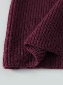 Women's Solid Color Cardigan Short Sleeve Round Neck Button Down Sweater Knit Tops - Burdeos - Ver 6