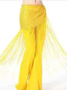 亮片腰链女肚皮舞腰巾灵动长款流苏三角带腰巾舞蹈专业舞台腰饰舒适贴身舞蹈领腰带