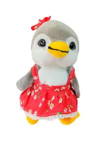 Peluches de pingüinos grises con diferentes trajes muñecos creativos y decorativos juguetes infantiles suaves colección animalitos acuáticos accesorios para regalo - Rojo - Ver 1