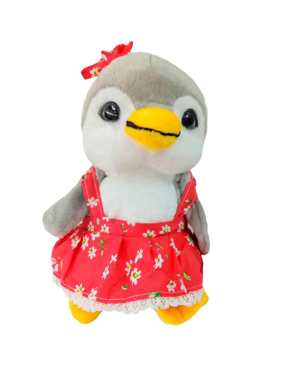 Peluches de pingüinos grises con diferentes trajes muñecos creativos y decorativos juguetes infantiles suaves colección animalitos acuáticos accesorios para regalo - Rojo - Ver 1