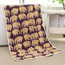 1pc Coral Fleece Bath Towel/2pcs Coral Fleece Bath Towel & Hand Towel Set, Elephant Design, Super Absorbent, Lint-Free, Soft & Skin-Friendly, Suitable For Bathroom, Face & Body, 3 Colors Available - Multicolor - View 15