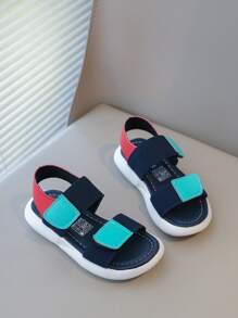 Sandali leggeri e casual per bambini, suola morbida antiscivolo, colore a blocchi, sandali estivi traspiranti per bambine e bambini, versatili e comodi