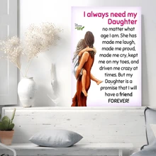 1pc Framed Canvas Poster, A - Mother's - Love - For - Her - Daughter Wall Art Canvas Paintings, Ideal Gift For Bedroom Living Room Corridor, Wall Art, Room Decoration