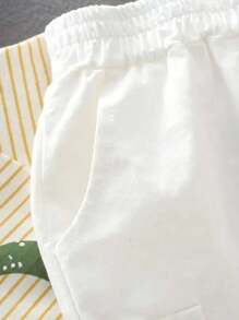 男童夏季度假休闲风格松紧腰裤 - 白色 - 查看 3