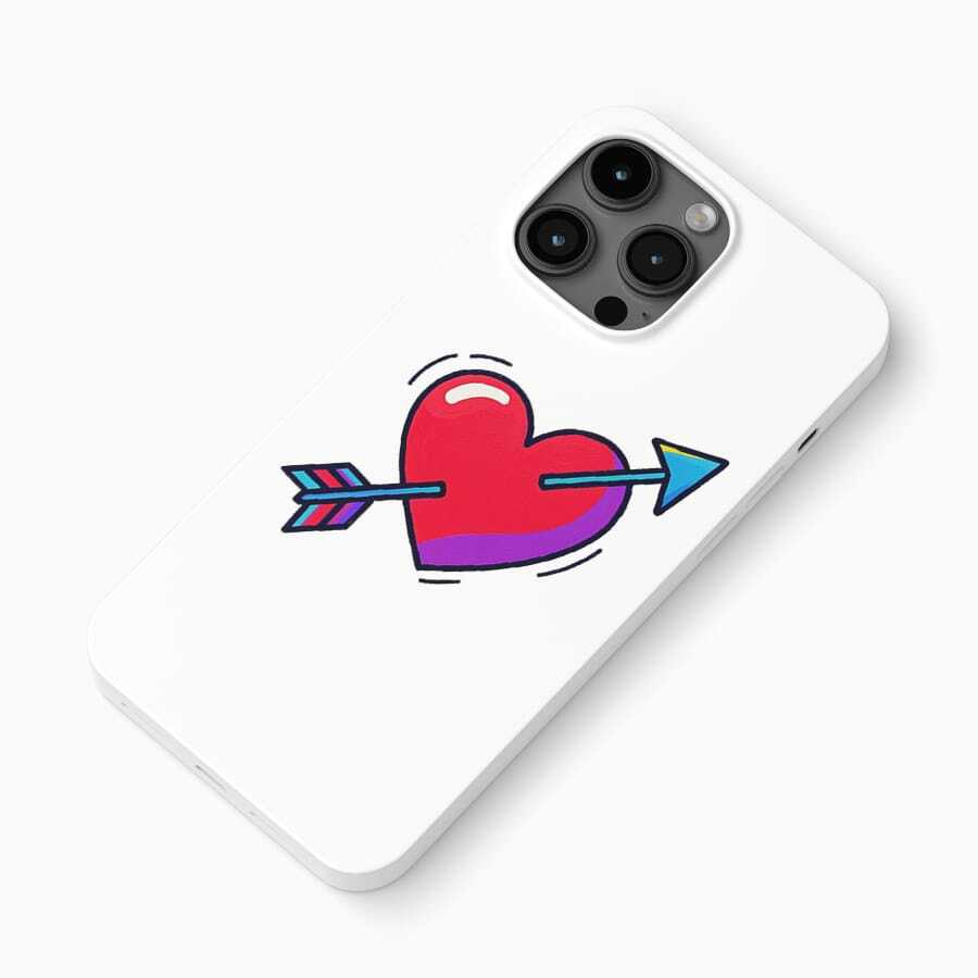 Dynamic Love Arrow Phone Case  For IPhone 11 12 13 14 15 Pro Max 15 Plus, Soft Lens Protection Cover Phone Case - White - View 1