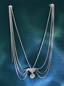 Elegant Women's Hair Accessory Chain, Luxury Crystal Hair Jewelry Headpiece For Brides, Wedding, Birthday Party, Performance Head Jewelry Luxurious Bridal Head Chain For Wedding