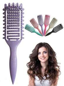 Pro Curl Defining Brush For All Hair Types | Vented Anti-Frizz Styler For Curly/Coily/Straight Hair, No-Pull Flexible Bristles & Heat-Resistant Design - Salon Smoothing & Detangling Tool, Curl Defining Brush, 2025 Curly Hair Brush, Vented Hair Brush For Detangling, Shaping And Defining Curls For Women And Men Less Pulling - Multicolor - View 13