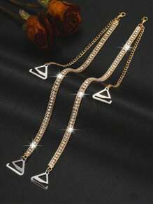 2件装镶钻女士文胸肩带金属露背文胸内衣配件 - 可調式肩帶 - 查看 7