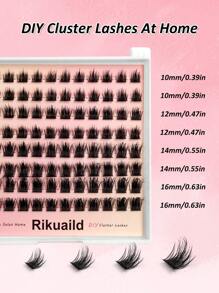 Rikuaild 96片蓬松簇状假睫毛，DIY睫毛嫁接，D型卷翘蓬松簇状假睫毛，卡通风格单根假睫毛，蓬松簇状假睫毛，放大双眼，适合日常佩戴 - D - 查看 4