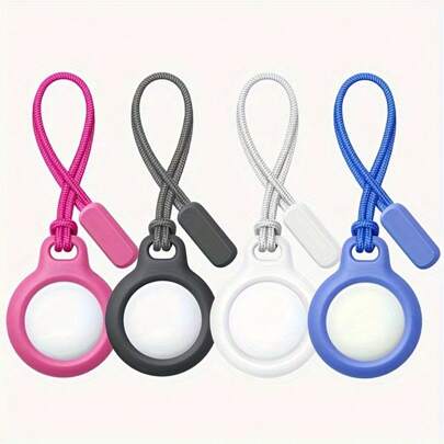 حافظة حماية Airtag مع سيور رقبة، قشرة صلبة من البلاستيك البولي كربوني لجهاز تتبع موقع أبل GPS وحماية لفواصل التتبع