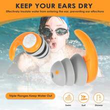 Silicone Noise Reduction Swimming Earplugs, Waterproof And Soundproof Swimming Earplugs, Sleeping Noise Reduction Earplugs