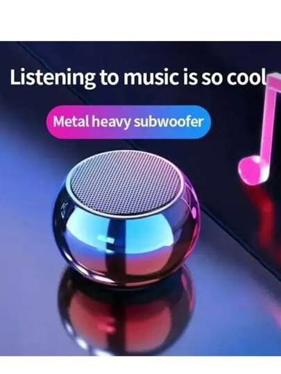 无线蓝牙音箱轻便便携式小型钢炮金属重型低音炮户外迷你蓝牙音箱通用智能手机、笔记本电脑和平板电脑适用于智能手机、派对、活动和其他小型设备