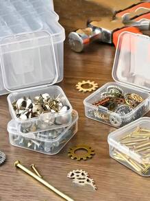31 件（1 件大盒 + 30 件小盒）透明塑料储物盒小容器 - 珠子储物整理盒 - 带铰链盖，矩形塑料用于整理您的珠子 - 非常适合 DIY 珠宝工艺品、美甲和手链制作，完美的母亲节和女性礼物 - 彩色 - 查看 9