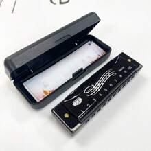 1pc New 10-Hole Titanium Alloy Harmonica With Box, Portable Harmonica For Beginner, Musical Education Tool - Multicolor - View 6