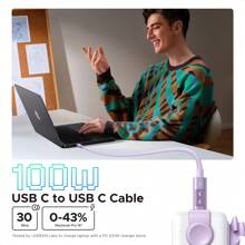 UGREEN UGREEN Uno 100W Type C Fast Charging Cable E-Marker Compatible With Iphone 16 15 Series S24 S23 Ultra IPad Pro Switch Nan