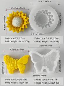 1pc Daisy Floral Butterfly Silicone Mold, For Handmade Candle, Clay Decoration, Resin Crafts, Etc. Suitable As Wedding Table Decor, Spring Party Gift, Mother's Day Craft, Made Of & Material, High-Quality Nature-Inspired Design
