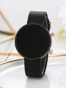Reloj electrónico de mujer con LED redondo y de moda, el mejor regalo para damas, madres en el Día de la Madre - Negro - Ver 2