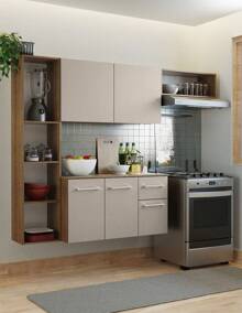 Cocina Integral Completa Modular Madesa Easy 180cm Marrón/cream 01 - Marrón y Crema - Ver 1