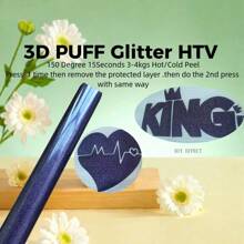 1 PIEZA Vinilo termotransferible DIY con brillo 3D PUFF