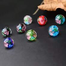 10-Piece Mixed Color Petal Design Handmade Glass Beads DIY Jewelry Making- Perfect For Earrings, Bracelets, Necklaces, Etc.