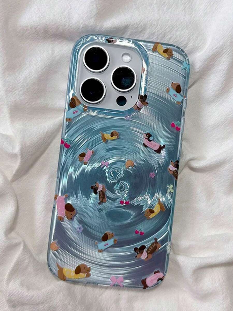 彩色蝴蝶设计柔软硅胶手机壳，适用于 16 Pro Max、14/15新款、15 Pro、16/13 Pro Max，创意防摔保护套 - 藍色 - 查看 1