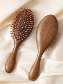 1pc Paddle Brush Sandalwood Massage Comb Anti-Static, Non-Knotted Hair Oval Natural Sandalwood Air Cushion Massage Comb Specially For Women Long Hair Meridian Comb Large Plate Comb Home